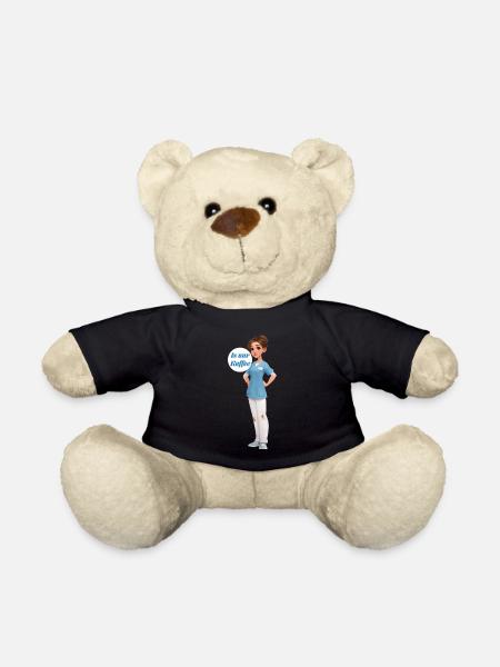 Kaffee-Nurse: Cartoonpflegerin im Dienst - Teddy - Schwarz