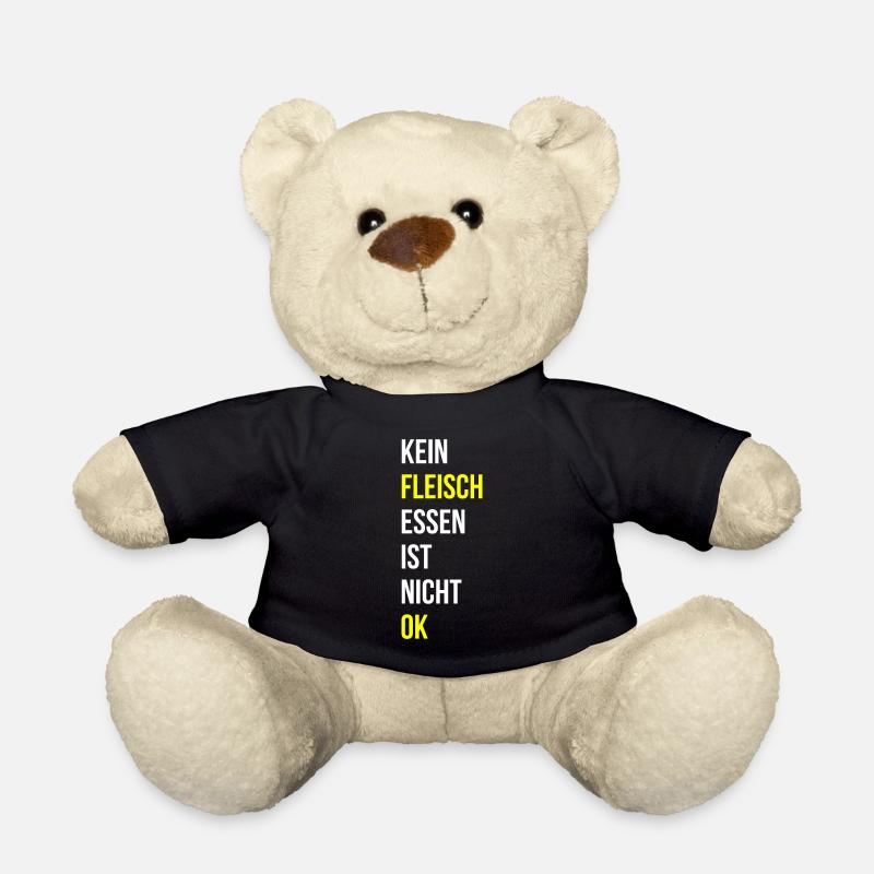 Fleisch essen Spruch - Teddy - Schwarz