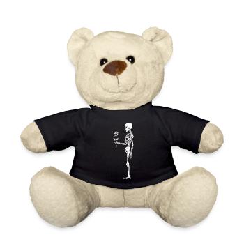 Squelette rosé avec fleur - Nounours - noir - Devant