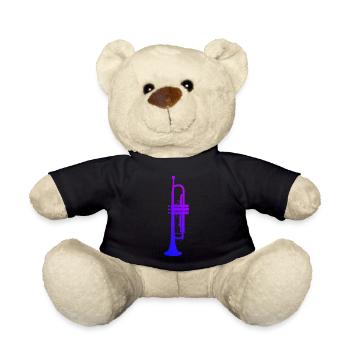 Trumpet Player Men Trumpet Trumpet Trumpets - Teddy Bear - black - Front
