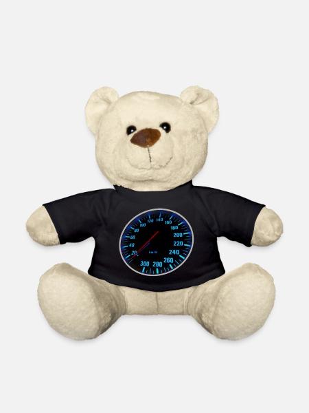 Compteur de vitesse bleu, Tacho - Design - Nounours - noir