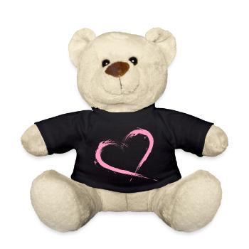 Heart brush pink graphique vectoriel - Nounours - noir - Devant
