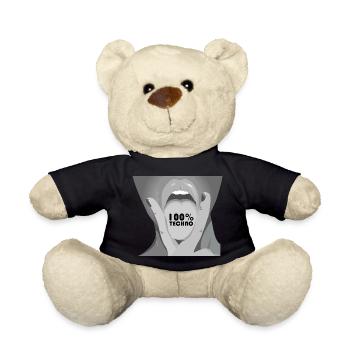 Techno 100% Rave Music 120 BPM Hardstyle Tongue - Teddy Bear - black - Front