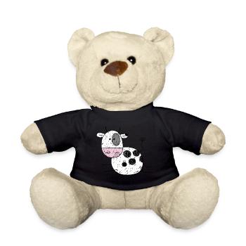 Witzige Kuh Comic I Kinder Geschenk I Kälbchen - Teddy - Schwarz - Vorne