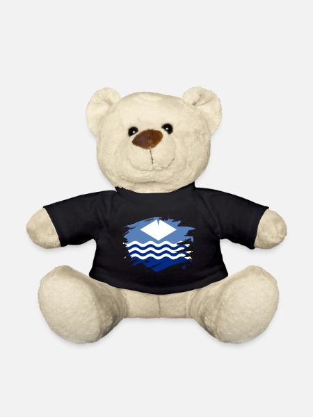 Isle of Wight Flag Paint Splatter Design - Teddy Bear - black