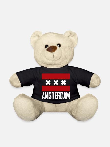 Amsterdam X Gestreiftes Emblem - Teddy - Schwarz