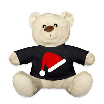 Nikolaus Weihnachtsmütze - Teddy - Schwarz - Vorne