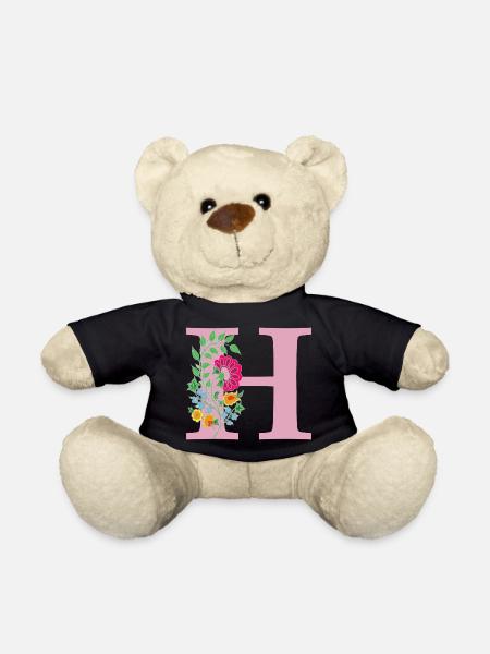 fleur 12 rouge avec h - Nounours - noir