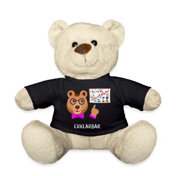 Erklärbär, Lehrer lustiger Bär intelligent, schlau - Teddy - Schwarz - Vorne