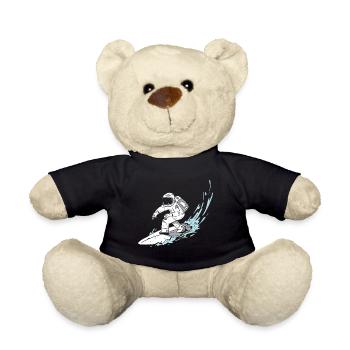 Astronaut earth stars outer space cosmos universe - Teddy Bear - black - Front