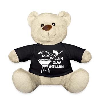With the will to grill ... - Teddy Bear - black - Front