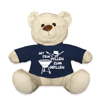 With the will to grill ... - Teddy Bear - french navy - Front