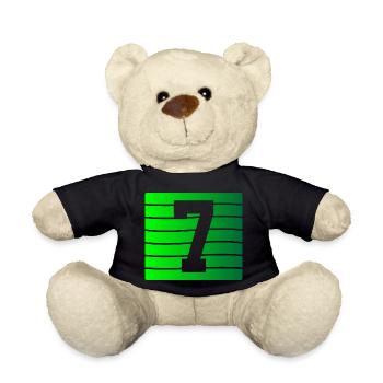 Green Stripe-7 Contrast Design - Teddy Bear - black - Front