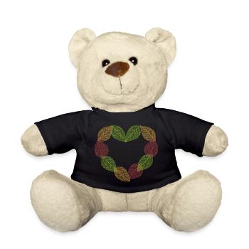 Heart of leaves - Teddy Bear - black - Front