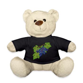 Grapes, vine, autumn, wine - Teddy Bear - black - Front