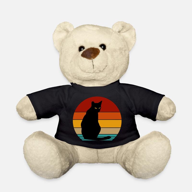retro katze - Teddy - Schwarz