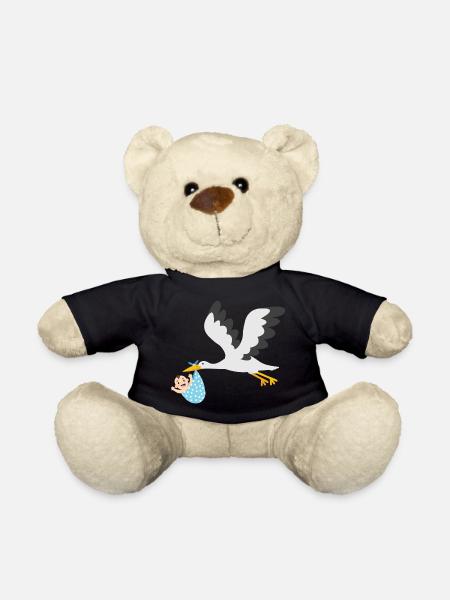 Storch mit Baby - Teddy - Schwarz