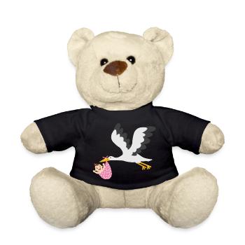 Cigogne avec bébé - Nounours - noir - Devant