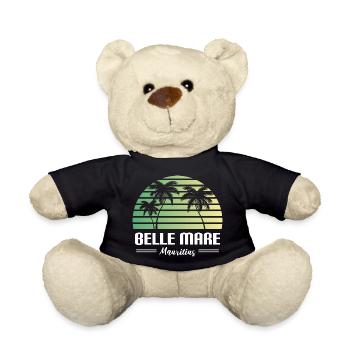 Belle Mare Mauritius Retro Summer Beach Design - Teddy Bear - black - Front