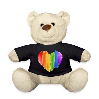 Arc-en-ciel LGBT Coeur Gay Pride Csd - Nounours - noir - Devant