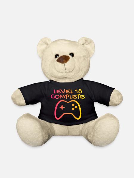 18 Geburtstag - Level 18 Complete - Gamer 18 Jahre - Teddy - Schwarz