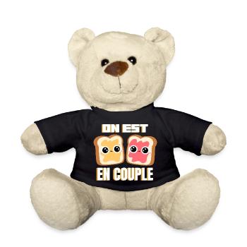 Tartines on est en couple Humour Amour Valentin - Nounours - noir - Devant