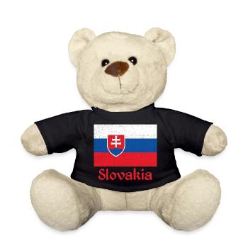 Slowakia Slowakei Wappen Flagge Europa Slowakisch - Teddy - Schwarz - Vorne