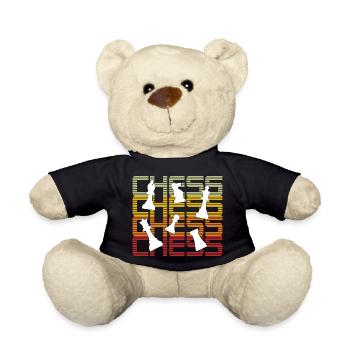 Chess, Pawn, Runner, Jumper, Tower - Teddy Bear - black - Front