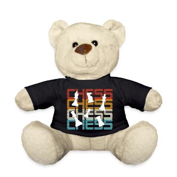 Chess, Checkers, King, Pawns, Runners, Jumpers - Teddy Bear - black - Front