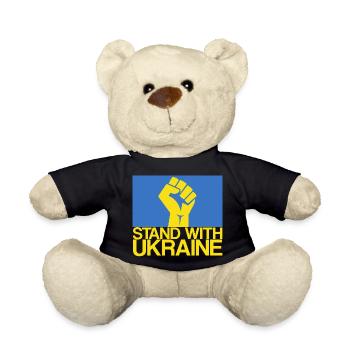 STAND WITH UKRAINE l'Ukraine Support Ukrainien Tee - Nounours - noir - Devant