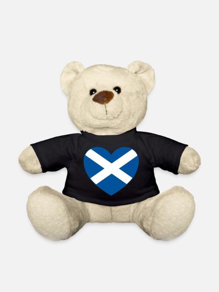 Scotland Flag Heart - Teddy Bear - black