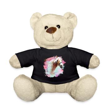 horse,haflinger, graffiti, painting, horses,colorful - Teddy Bear - black - Front