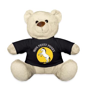 horse riding - rider gift idea - Teddy Bear - black - Front