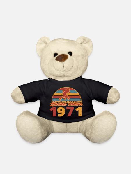 Footballeur Footballeur Footballeur Anniversaire de football 1971 - Nounours - noir