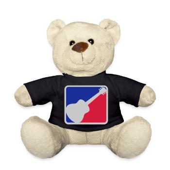 Red Blue Guitarist Guitar - Teddy Bear - black - Front
