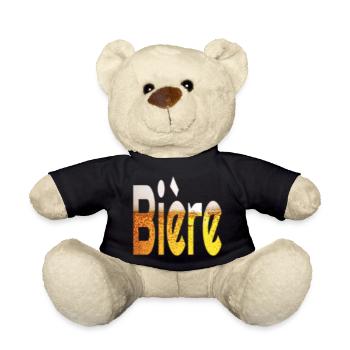 t-shirt bière - Nounours - noir - Devant