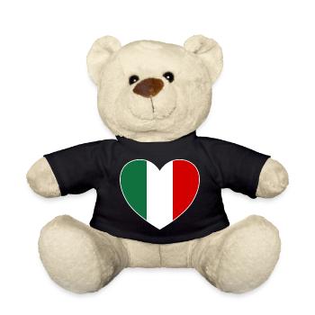 Italien Flagge Herz breit - Teddy - Schwarz - Vorne
