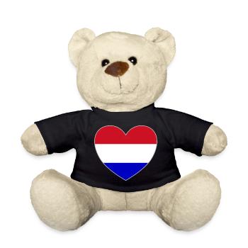 Holland Flagge Herz - Teddy - Schwarz - Vorne