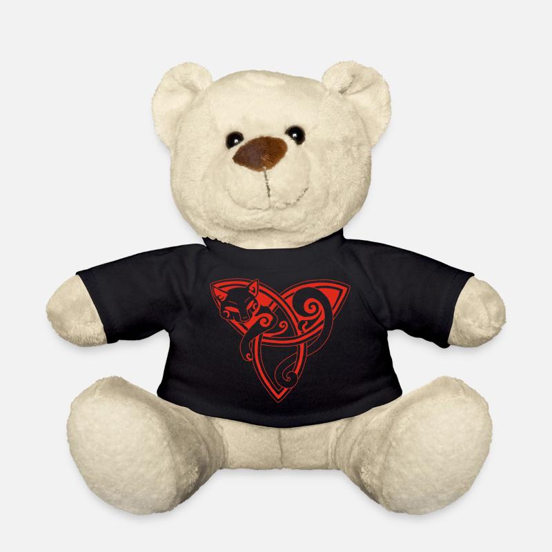 Chat celte au repos (rouge) - Nounours - noir