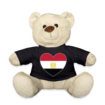 Ägypten Flagge Herz - Teddy - Schwarz - Vorne