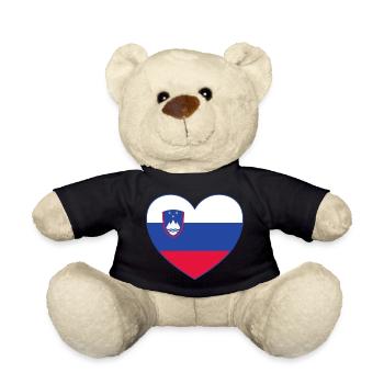 Slowenien Flagge Herz - Teddy - Schwarz - Vorne