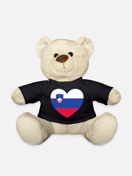 Slowenien Flagge Herz - Teddy - Schwarz