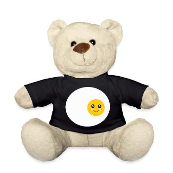 Kawaii Fried Egg Egg Eggs Costume Kawaii Sticker - Teddy Bear - black - Front