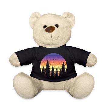 Retro Forest Mountains Randonnée Aventure en plein air - Nounours - noir - Devant