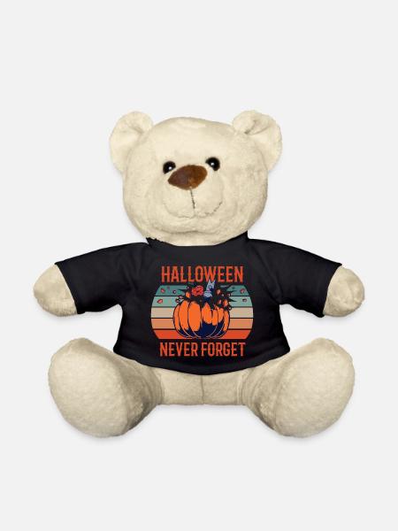 Halloween Never Forget Retro Pumpkin Smashed Fun - Teddy Bear - black