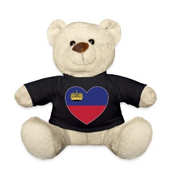 Liechtenstein Flag Heart - Teddy Bear - black - Front