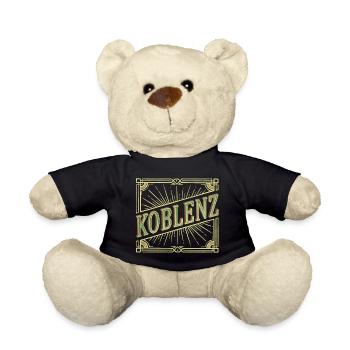 Koblenz Deutschland Stadt Schrift Vintage Retro - Teddy - Schwarz - Vorne