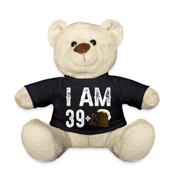 I Am 39 Plus Birthday Beer - Teddy Bear - black - Front