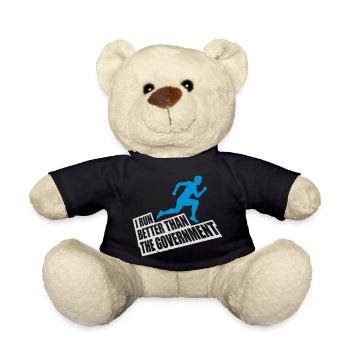 run better than government - Teddy Bear - black - Front
