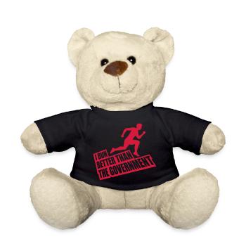 run better than government - Teddy Bear - black - Front